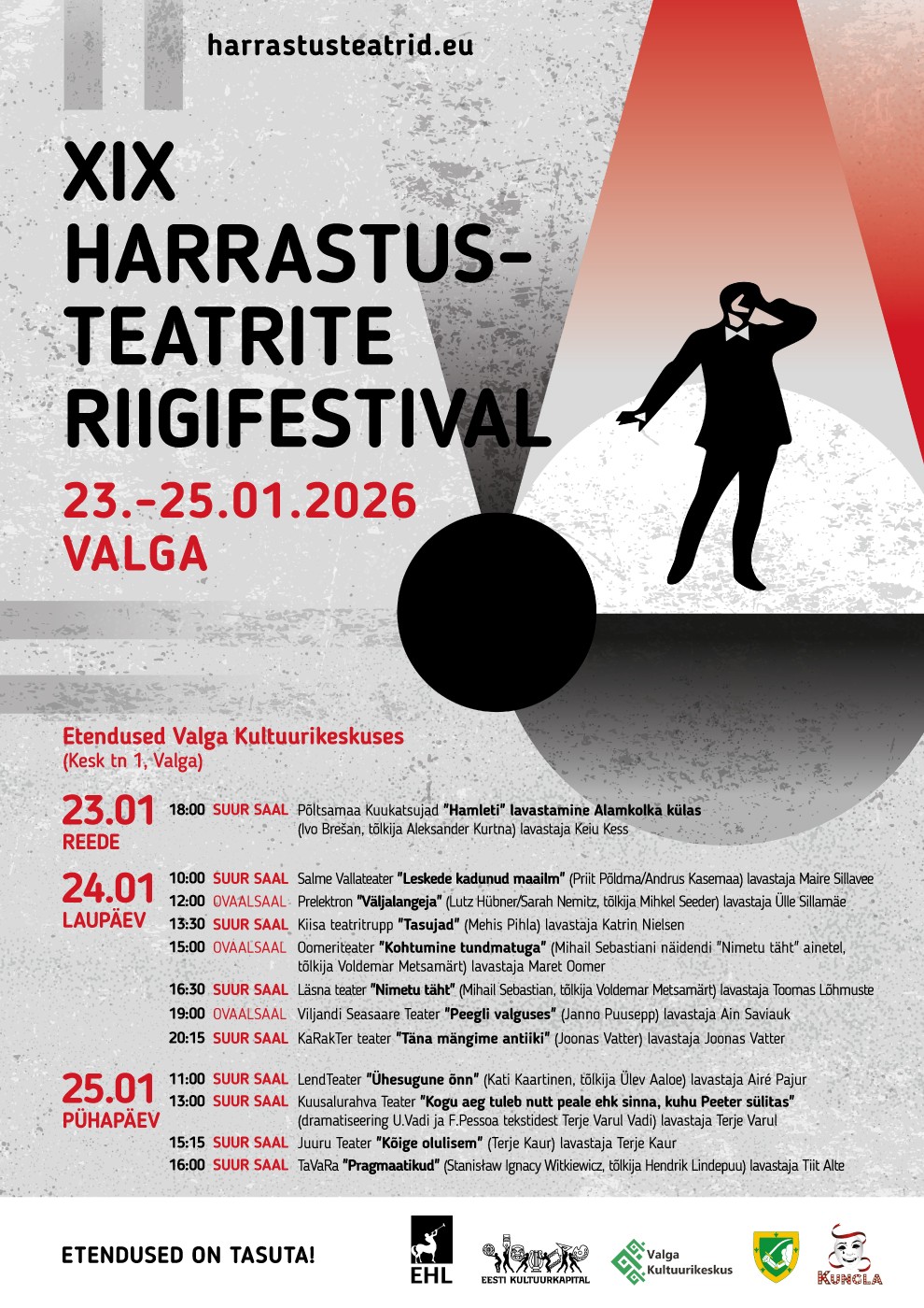 Teatri Prelektron lavastus “Väljalangeja” valiti 48 lavastuse hulgast harrastusteatrite riigifestivali programmi. Festival toimub 23.-25. jaanuaril 2026 Valga K